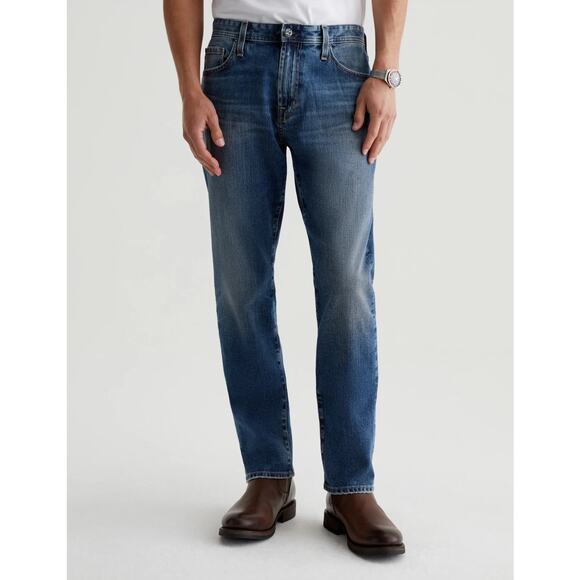 AG Adriano Goldschmied Everett "Aged" Medium Blue Wash Slim Straight Jean 36/28 - Picture 1 of 7